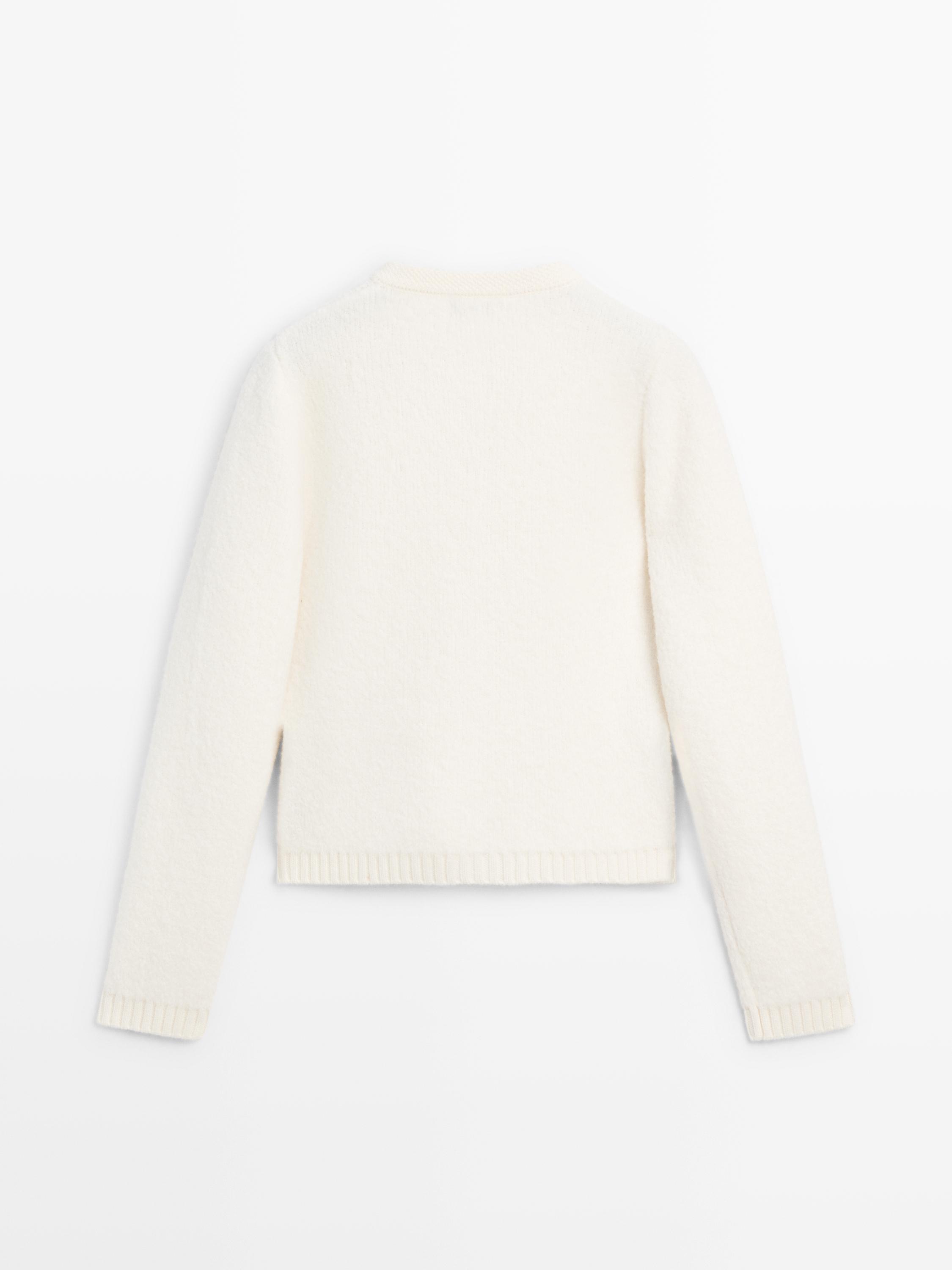 Short knit cardigan with gold button details